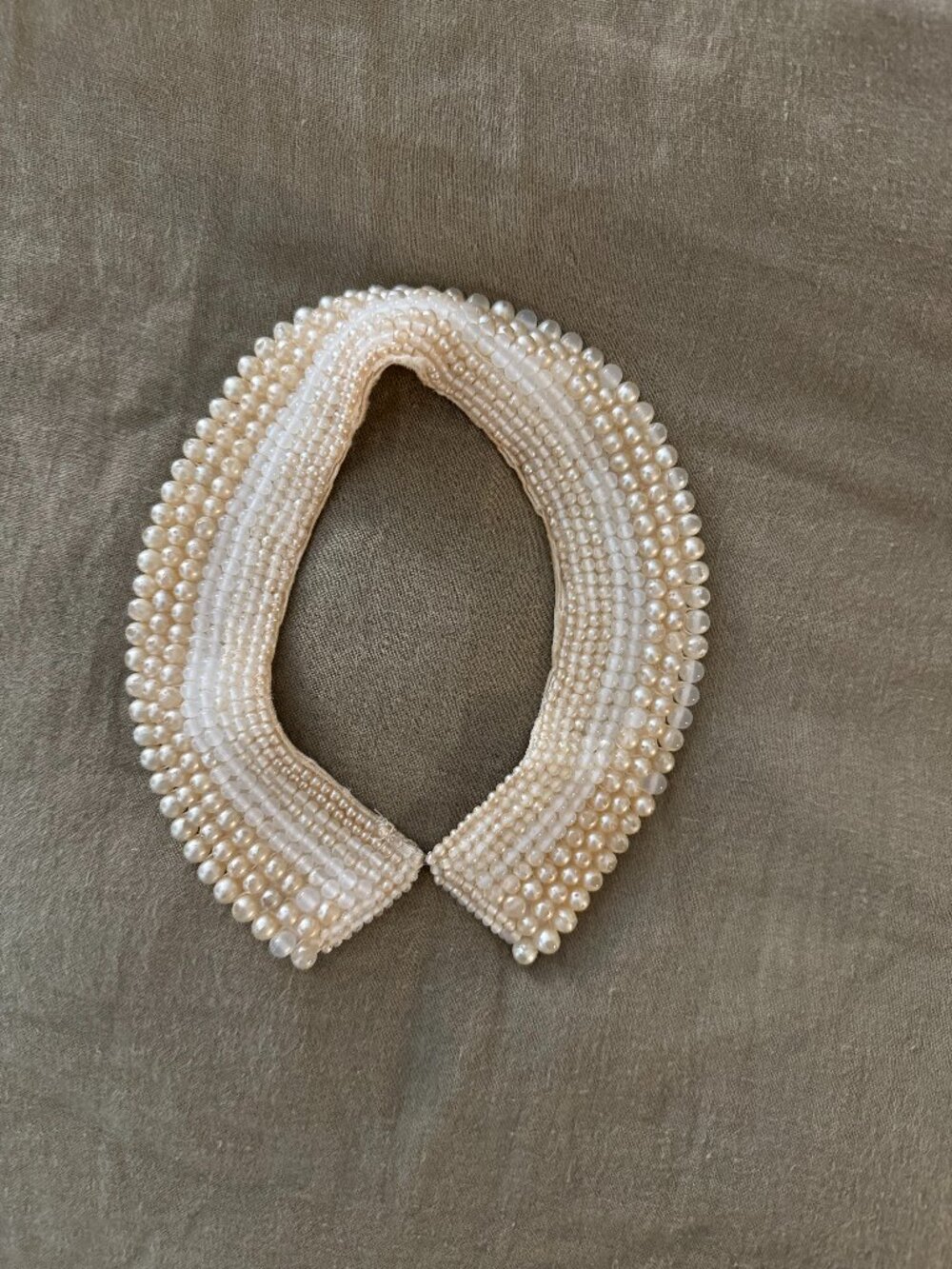 Vintage Miranda Mid-Century Faux-Pearl Beaded Detachable Collar